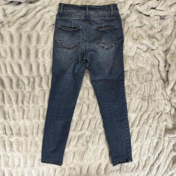 D.Jeans Jeans Womens 6 Blue High Rise Skinny Repreve Double Button Stretch - Picture 2 of 9